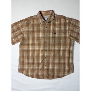 Carhartt Mens Plaid Short Sleeve Button Down Shirt‎ XL utility work wear
